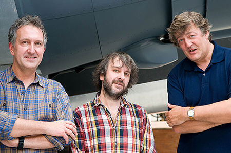 Mark with film-maker, Peter Jackson, and Stephen Fry while filming for Last Chance to See in New Zealand