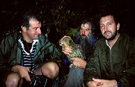 Mark and Stephen Fry during the making of Last Chance to See