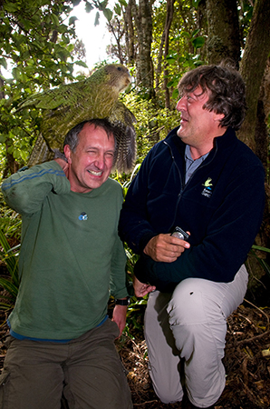 Sirocco the kakapo loves Mark from Last Chance to See 